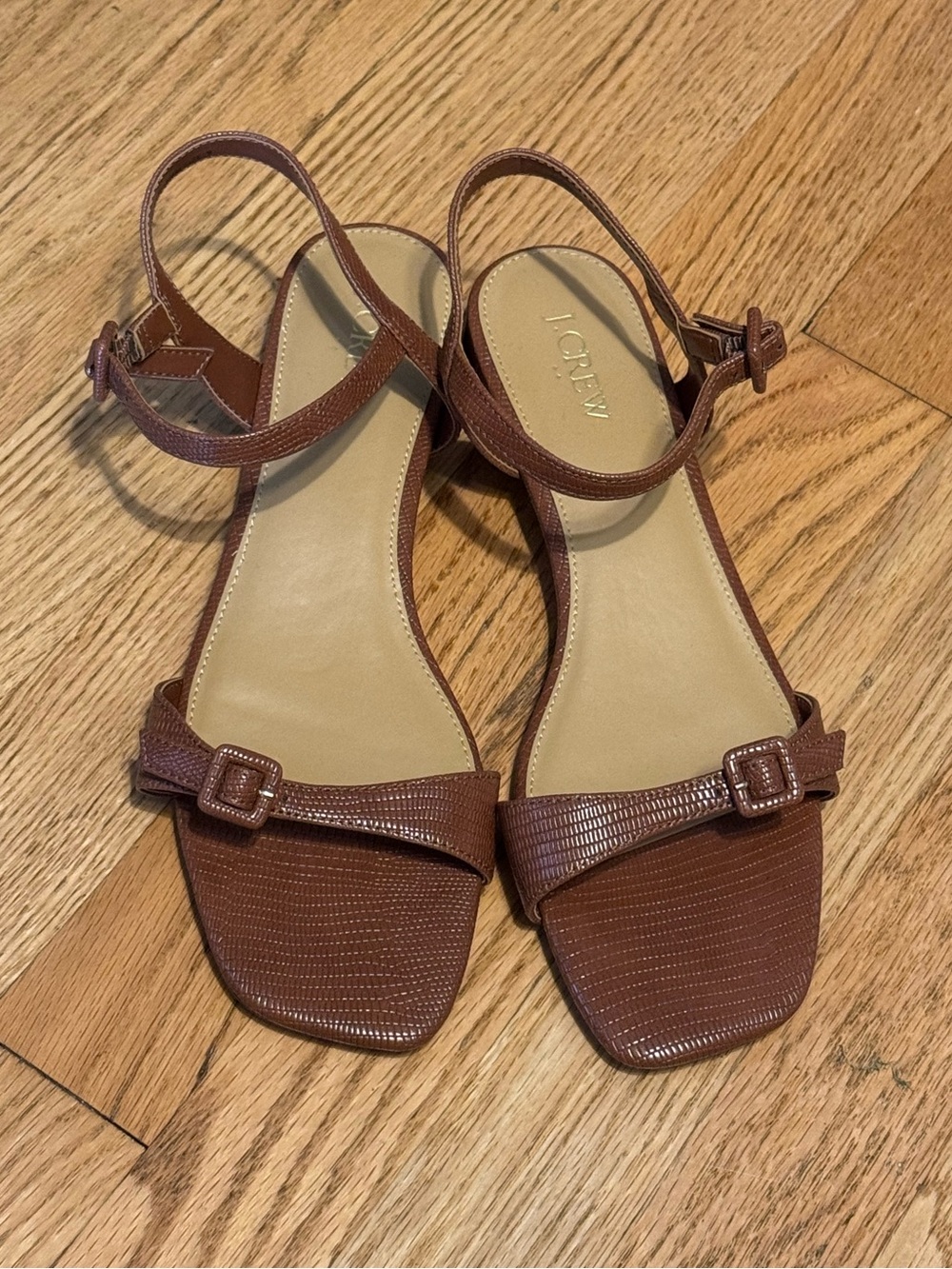 NWOT JCrew brown textured sandal size 9